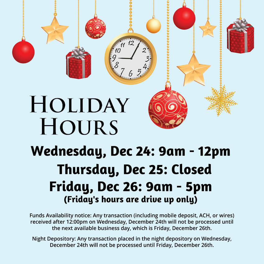 Holiday Hours Graphic